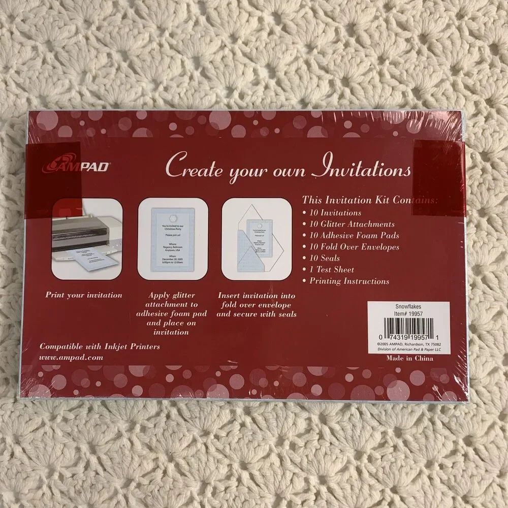 Lot Of AMPAD PRINTABLE CREATE YOUR OWN HOLIDAY 66 COUNT INVITATIONS 3 Styles